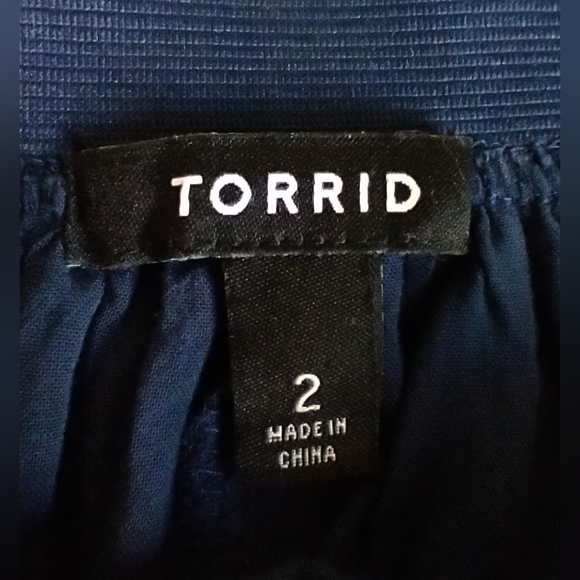 TORRID WOMEN'S/MISSES PLUS SIZE 2 (18-20) 2X DARK BLUE SKIRT ELASTIC WB NWOT - Picture 3 of 10